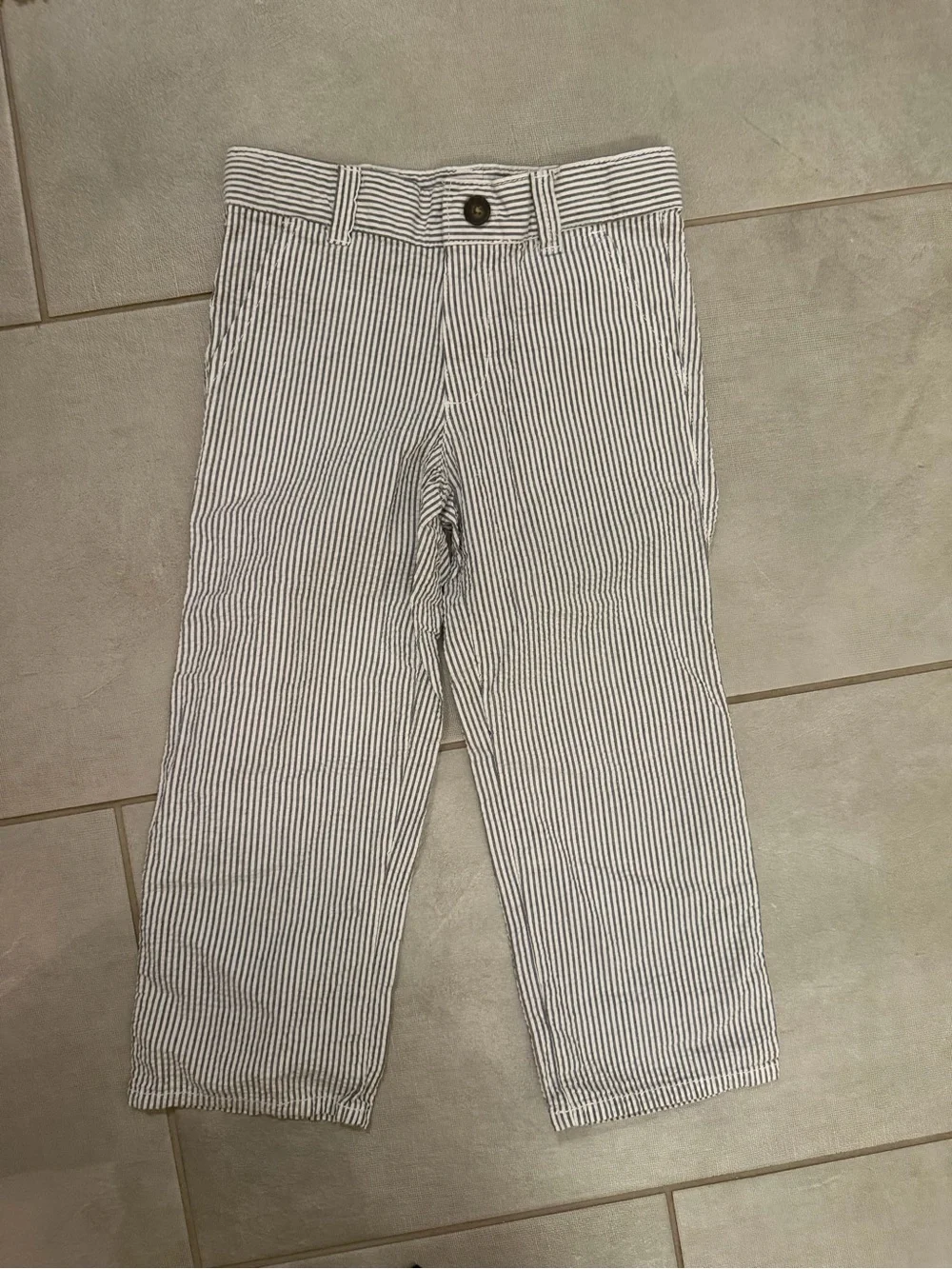 Gymboree Boys Seersucker Pants Navy White Stripe 4T Adjustable Waist